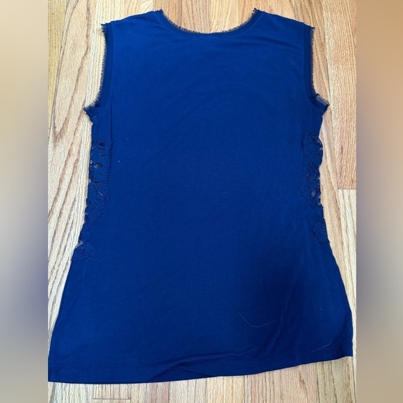Alberta Ferretti Navy Blue Lace Sleeveless Top size M - Picture 3 of 6
